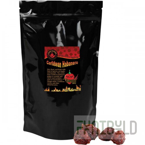 Fiery Farms Red Caribbean Habanero Dried Whole Pepper Pods 2.2 lb.