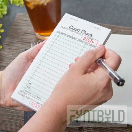 Adams 525SW 1-Part White / Green Guest Check Book with Receipt Stub - 5/Case