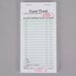 Adams 525SW 1-Part White / Green Guest Check Book with Receipt Stub - 5/Case