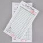 Adams 525SW 1-Part White / Green Guest Check Book with Receipt Stub - 5/Case