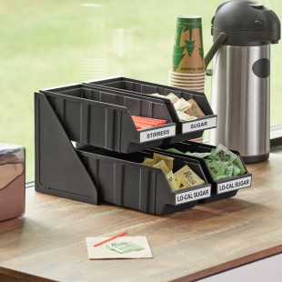 Choice Black 2-Tier Self-Serve Organizer Set with 4 Bins and 2 Label Sheets Choice Black 2-Tier Self-Serve Organizer Set with 4 Bins and 2 Label Sheets
