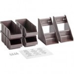Choice Black 2-Tier Self-Serve Organizer Set with 4 Bins and 2 Label Sheets Choice Black 2-Tier Self-Serve Organizer Set with 4 Bins and 2 Label Sheets