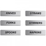 ServSense Large Stainless Steel Hotel Pan Organizer Set with (2) 1/3 Size Pans and (2) Flatware Cylinders