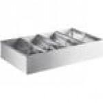 ServSense Large Stainless Steel Hotel Pan Organizer Set with (2) 1/3 Size Pans and (2) Flatware Cylinders