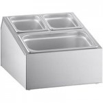 ServSense Large Stainless Steel Hotel Pan Organizer Set with (2) 1/3 Size Pans and (2) Flatware Cylinders