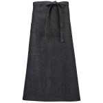 Mercer Culinary M63201BKD Metro Edge Talon Black Cotton Vintage Draper Denim Bistro Apron with 2 Pockets - 32 1/4 Mercer Culinary M63201BKD Metro Edge Talon Black Cotton Vintage Draper Denim Bistro Apron with 2 Pockets - 32 1/4
