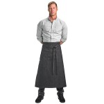 Mercer Culinary M63201BKD Metro Edge Talon Black Cotton Vintage Draper Denim Bistro Apron with 2 Pockets - 32 1/4 Mercer Culinary M63201BKD Metro Edge Talon Black Cotton Vintage Draper Denim Bistro Apron with 2 Pockets - 32 1/4