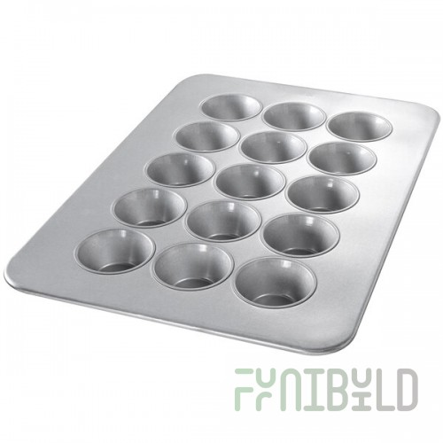 Chicago Metallic 47005 15 Cup 8.2 oz. Glazed Aluminized Steel Jumbo Pecan Roll / Muffin Pan - 17 7/8