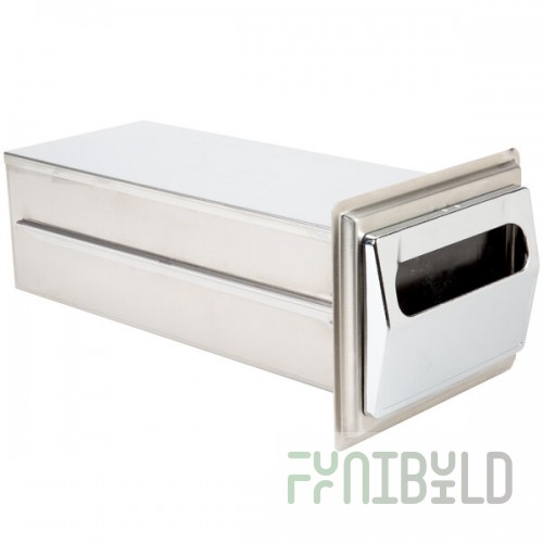 Vollrath 6525-28 Stainless Steel In-Counter Fullfold Napkin Dispenser with Chrome Faceplate
