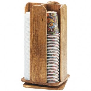 Cal-Mil 378-99 Madera 4-Section Revolving Cup and Lid Organizer Cal-Mil 378-99 Madera 4-Section Revolving Cup and Lid Organizer