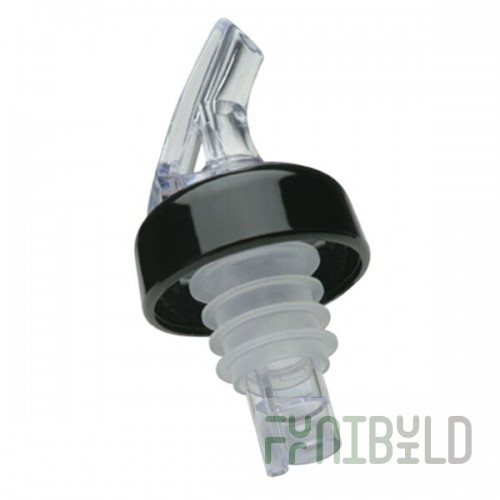 Precision Pours 999 CL C Crystal Clear Free Flow Liquor Pourer with Collar - 12/Pack