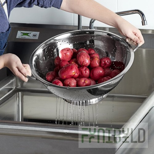 Vollrath 47974 14 Qt. Stainless Steel Colander with Base and Handles