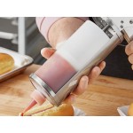 Choice 1/2, 1/3, and 2/3 oz. Adjustable Stainless Steel Sauce Gun / Dispenser with Bottle