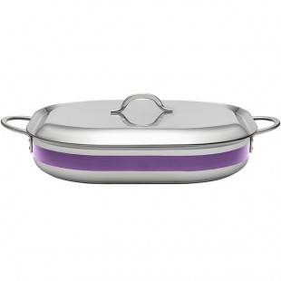 Bon Chef Country French X 5 Qt. Purple Stainless Steel Roasting Pan - 71023-CF2-P Bon Chef Country French X 5 Qt. Purple Stainless Steel Roasting Pan - 71023-CF2-P