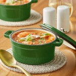 Valor 16 oz. Fern Green Enameled Mini Cast Iron Pot with Cover