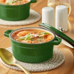 Valor 16 oz. Fern Green Enameled Mini Cast Iron Pot with Cover