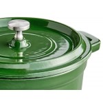 Valor 16 oz. Fern Green Enameled Mini Cast Iron Pot with Cover