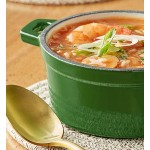 Valor 16 oz. Fern Green Enameled Mini Cast Iron Pot with Cover