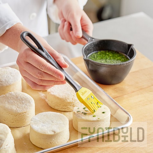 Lodge LMPB21 15 oz. Pre-Seasoned Cast Iron Melting Pot with Silicone Basting Brush