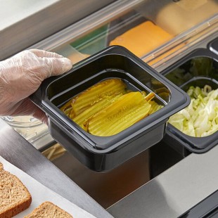 Vigor 1/6 Size Black Polycarbonate Food Pan - 2 1/2 Vigor 1/6 Size Black Polycarbonate Food Pan - 2 1/2