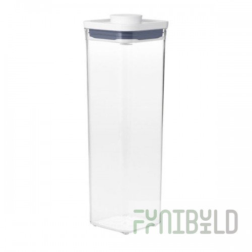 OXO Good Grips 2.3 Qt. Clear Square SAN Plastic Food Storage Container with White POP Lid