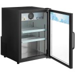 Avantco CRM-5-HC Black Countertop Display Refrigerator with Swing Door - 3.9 Cu. Ft.