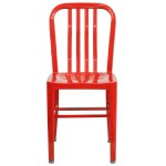 Flash Furniture CH-61200-18-RED-GG Red Metal Indoor / Outdoor Chair with Vertical Slat Back Flash Furniture CH-61200-18-RED-GG Red Metal Indoor / Outdoor Chair with Vertical Slat Back