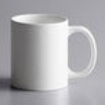 Acopa 12 oz. Customizable Bright White C-Handle Stoneware Mug - 36/Case