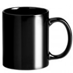 Acopa 12 oz. Customizable Bright White C-Handle Stoneware Mug - 36/Case
