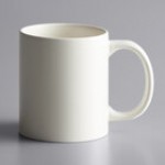 Acopa 12 oz. Customizable Bright White C-Handle Stoneware Mug - 36/Case