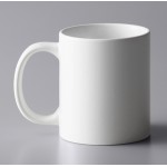 Acopa 12 oz. Customizable Bright White C-Handle Stoneware Mug - 36/Case