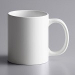 Acopa 12 oz. Customizable Bright White C-Handle Stoneware Mug - 36/Case