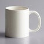 Acopa 12 oz. Customizable Bright White C-Handle Stoneware Mug - 36/Case