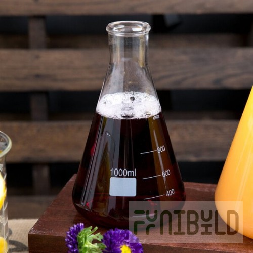 American Metalcraft GF34 Chemistry Collection 34 oz. (1000 mL) Erlenmeyer Flask Glass
