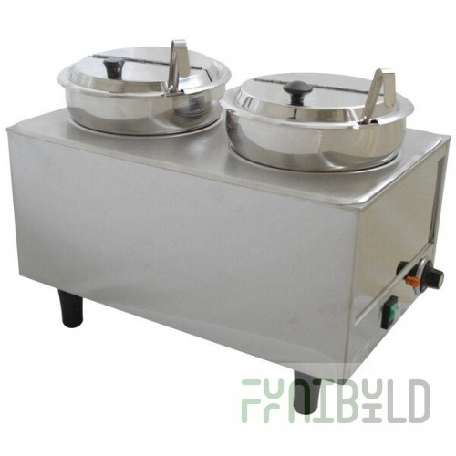 Benchmark USA 51072P Dual 7 Qt. Warmer with Insets, Ladles, and Lids - 120V, 1200W