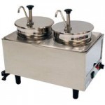 Benchmark USA 51072P Dual 7 Qt. Warmer with Insets, Ladles, and Lids - 120V, 1200W