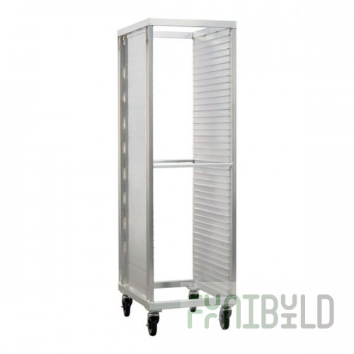 New Age Industrial Heavy-Duty Series 39-Pan End-Load Full-Size Mobile Aluminum Sheet Pan Rack with Enclosed Sides 96328