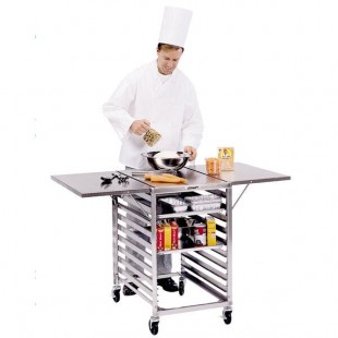 Lakeside 110 Stainless Steel Table with Wings and Sheet Pan Storage - 52 3/4 Lakeside 110 Stainless Steel Table with Wings and Sheet Pan Storage - 52 3/4