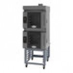 Cadco Bakerlux Station BLS-4HTR-2H Double Stacked 4-Shelf Half Size Heavy-Duty Digital Countertop Convection Ovens with Right Side Doors, Touch Control Panels, Ventless Hood, and Stand - 208-240V Cadco Bakerlux Station BLS-4HTR-2H Double Stacked 4-Shelf Half Size Heavy-Duty Digital Countertop Convection Ovens with Right Side Doors, Touch Control Panels, Ventless Hood, and Stand - 208-240V