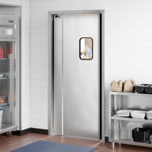 Regency Single Aluminum Swinging Traffic Door with 9 Regency Single Aluminum Swinging Traffic Door with 9
