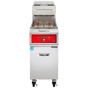 Vulcan 1VK45D-2 PowerFry5 45-50 lb. Liquid Propane Floor Fryer with Solid State Digital Controls - 70,000 BTU