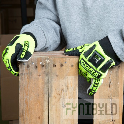 Cordova OGRE Lime Spandex Gloves with Corded Canvas Palm Coating and TPR Reinforcements - Extra Large
