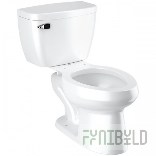 Sloan 8009.8010 Standard Elongated Floor-Mounted Toilet with Pressure-Assisted Tank - 1.28 GPF