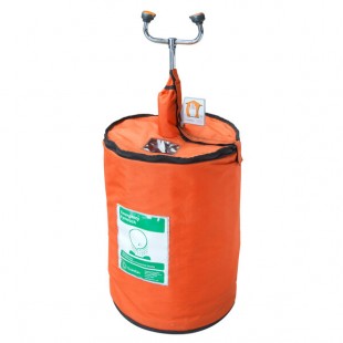 Guardian G1562HTR 15 Gallon Portable Eyewash Station with Drench Hose and Heated Orange Insulation Jacket