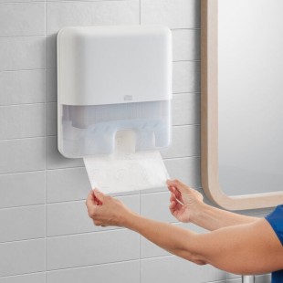 Tork Xpress 553120 White Mini Wall-Mount Multifold Hand Towel Dispenser H2 Tork Xpress 553120 White Mini Wall-Mount Multifold Hand Towel Dispenser H2