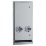 Bobrick B-35883 TrimLineSeries Recessed Stainless Steel Double Toilet Tissue Dispenser