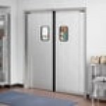 Regency Double Aluminum Swinging Traffic Door with 9