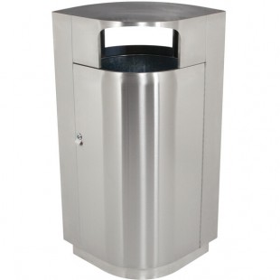 Commercial Zone 782129 Leafview 40 Gallon Oval Stainless Steel Trash Can