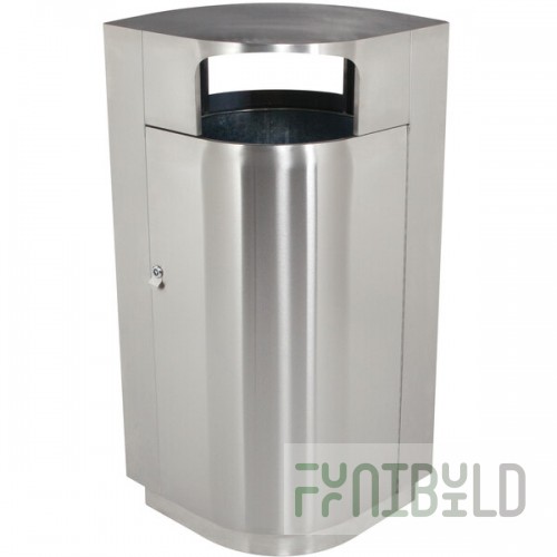 Commercial Zone 782129 Leafview 40 Gallon Oval Stainless Steel Trash Can