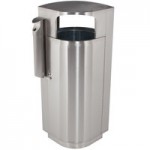 Commercial Zone 782129 Leafview 40 Gallon Oval Stainless Steel Trash Can Commercial Zone 782129 Leafview 40 Gallon Oval Stainless Steel Trash Can